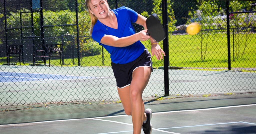 Pickleball Tips And Strategies girl in blue